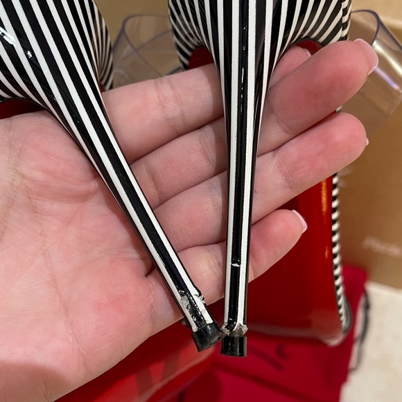 CHRISTIAN LOUBOUTIN JONATINA 100 STRIPES HEELS - Picture 3 of 9